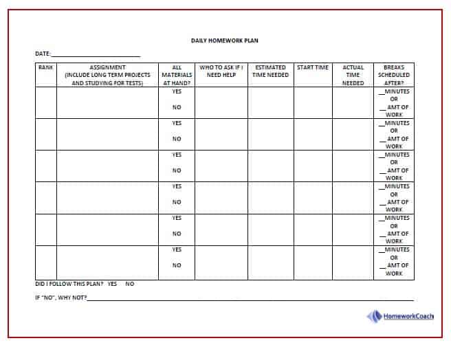 Free Planning Tools for Online School from HomeworkCoach